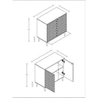 Hexagonal Pattern 2-door Storage Cabinet Buffet Cabinet Sideboard
