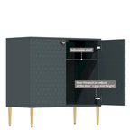 Hexagonal Pattern 2-door Storage Cabinet Buffet Cabinet Sideboard