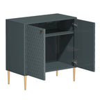 Hexagonal Pattern 2-door Storage Cabinet Buffet Cabinet Sideboard