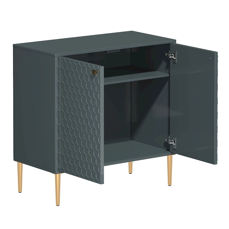 Hexagonal Pattern 2-door Storage Cabinet Buffet Cabinet Sideboard