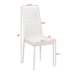 Stripping Texture High Backrest Dining Chairs Set of 4
