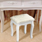 Rotation White Mirror Dressing Vanity Table Makeup Desk with Stool - (29.52 x 15.75 x 56.1)