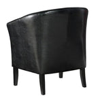 Linon Andrew Barrel Club Chair Jet Black Upholstery