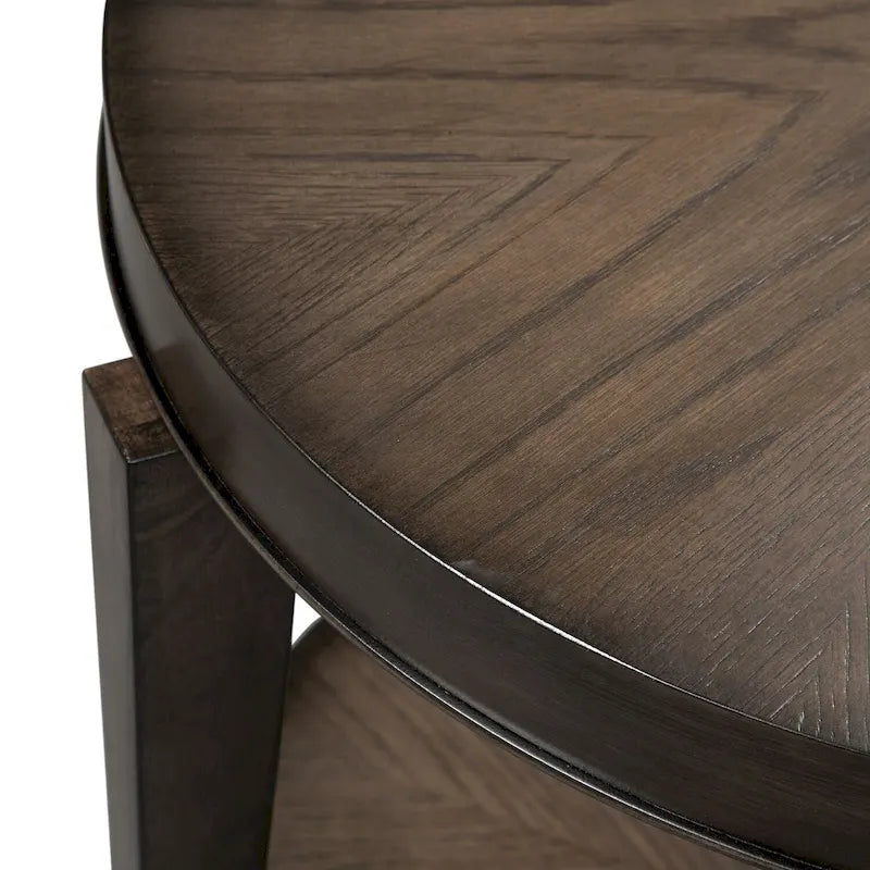 Penton Espresso Stone Round End Table