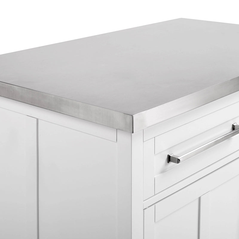 Crosley Silvia Stainless Steel Top Kitchen Island - 28d x 46w x 36.5h