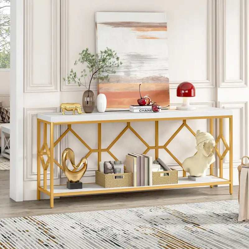 70.9 Inche Extral Long Console Sofa Accent Table for Entryway Living Room