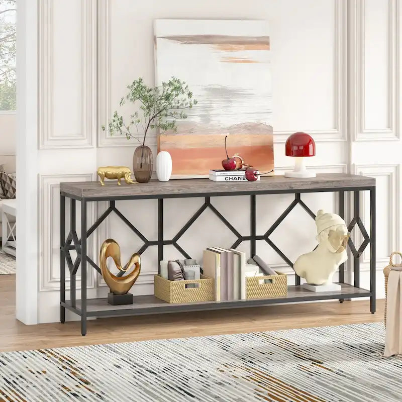 70.9 Inche Extral Long Console Sofa Accent Table for Entryway Living Room