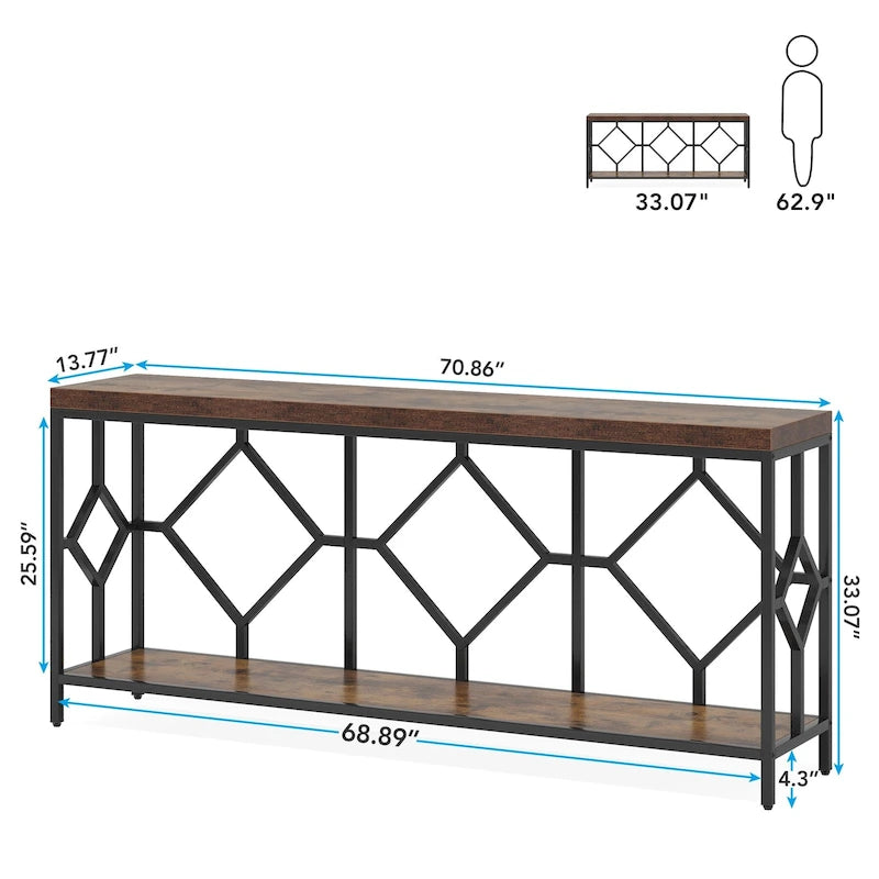 70.9 Inche Extral Long Console Sofa Accent Table for Entryway Living Room