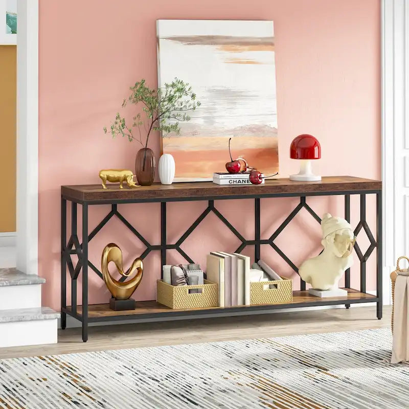 70.9 Inche Extral Long Console Sofa Accent Table for Entryway Living Room