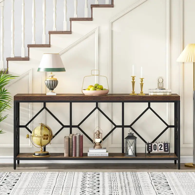 70.9 Inche Extral Long Console Sofa Accent Table for Entryway Living Room