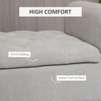 HOMCOM 50 Storage Ottoman Bench, Upholstered End of Bed Bench with Rolled Arms, Wood Legs, Button Tufted Storage Bench Gray