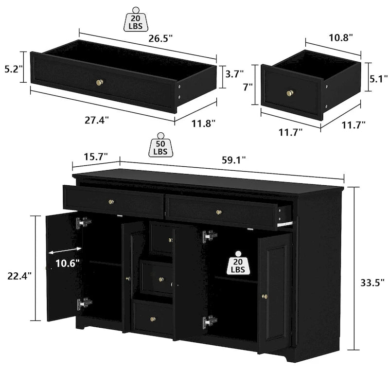 Bookcase Storage Cabinet Lacquered Buffet Sideboard Dresser