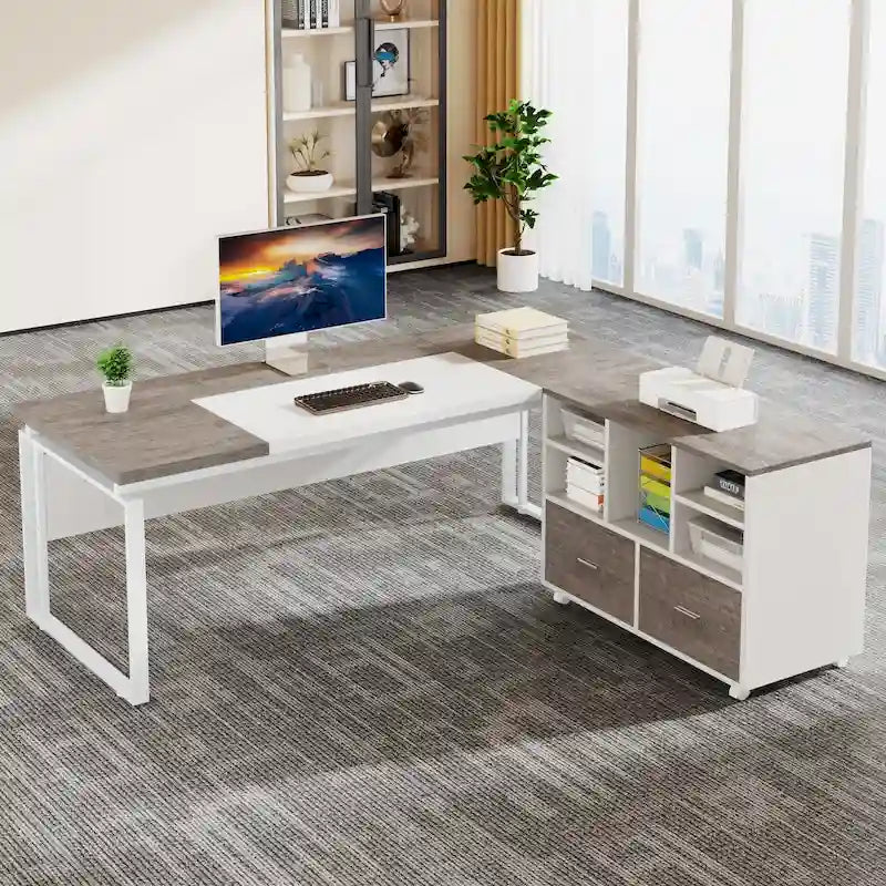 63 Modern Executive Computer Desk, 5FT Home Office Desk (Only Desk)