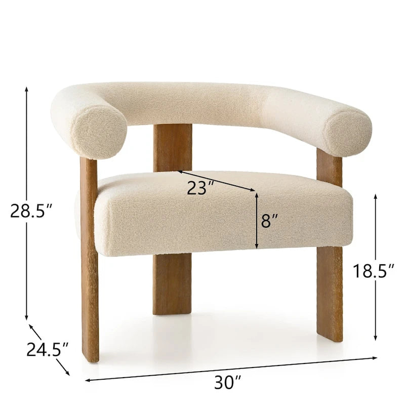 Boucle Upholstered Arm Chair