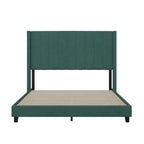 Upholstered Platform Bed with Wingback Headboard
