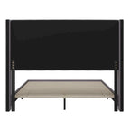 Upholstered Platform Bed with Wingback Headboard