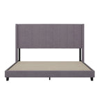 Upholstered Platform Bed with Wingback Headboard