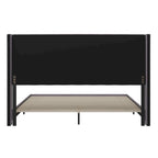 Upholstered Platform Bed with Wingback Headboard
