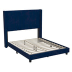 Upholstered Platform Bed with Wingback Headboard