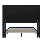 Upholstered Platform Bed with Wingback Headboard