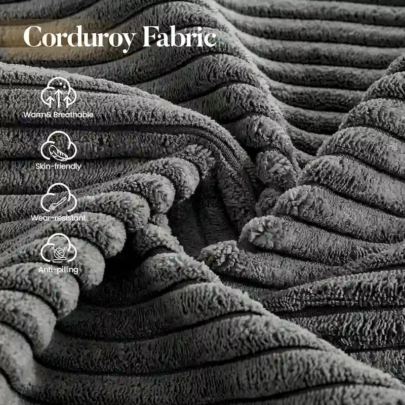 HOOOWOOO Modern Minimalist Style Sectional Couch Modular Corduroy Sofa for Living Room