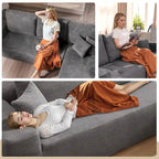 HOOOWOOO Modern Minimalist Style Sectional Couch Modular Corduroy Sofa for Living Room