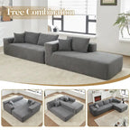 HOOOWOOO Modern Minimalist Style Sectional Couch Modular Corduroy Sofa for Living Room