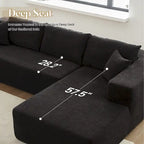 HOOOWOOO Modern Minimalist Style Sectional Couch Modular Corduroy Sofa for Living Room