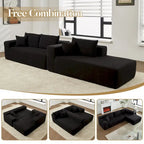HOOOWOOO Modern Minimalist Style Sectional Couch Modular Corduroy Sofa for Living Room