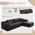HOOOWOOO Modern Minimalist Style Sectional Couch Modular Corduroy Sofa for Living Room