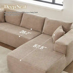 HOOOWOOO Modern Minimalist Style Sectional Couch Modular Corduroy Sofa for Living Room