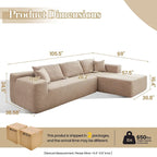 HOOOWOOO Modern Minimalist Style Sectional Couch Modular Corduroy Sofa for Living Room