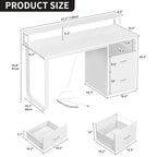Moasis Computer Desk with Monitor Stand Home Office Gaming Desks with Drawer Filing Cabinet