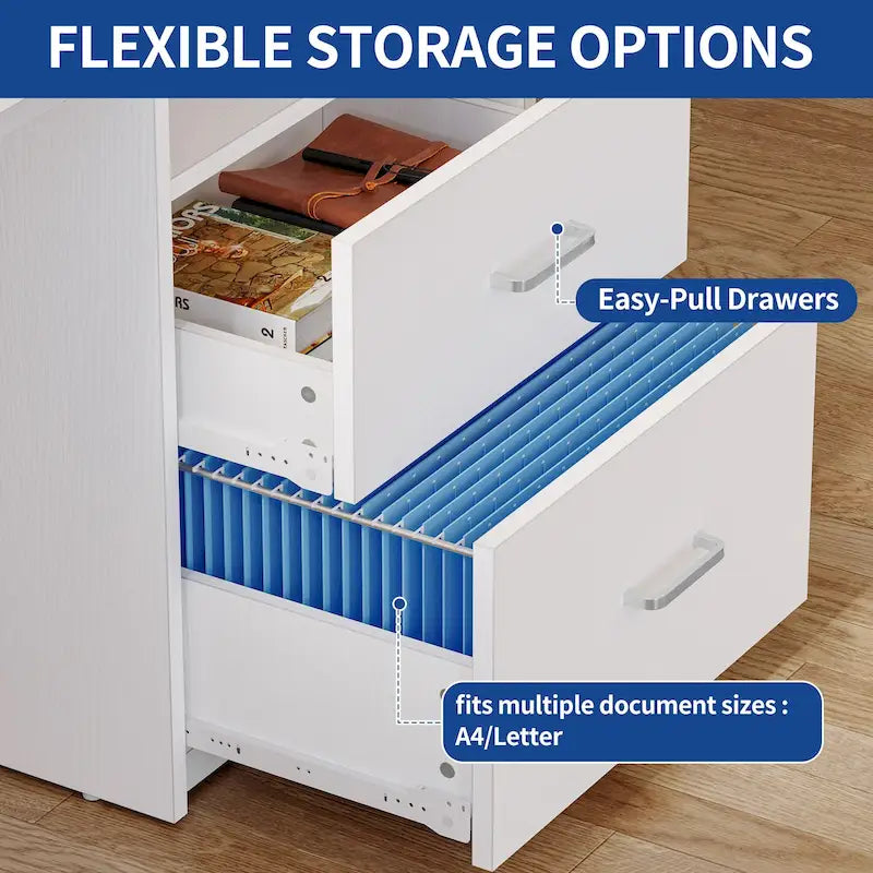 Moasis Computer Desk with Monitor Stand Home Office Gaming Desks with Drawer Filing Cabinet