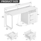 Moasis Computer Desk with Monitor Stand Home Office Gaming Desks with Drawer Filing Cabinet