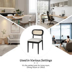 Konstantin Modern Solid Wood Dining Chair with Ratten Back and Removable Cushion Set of 6 by HULALA HOME