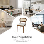 Konstantin Modern Solid Wood Dining Chair with Ratten Back and Removable Cushion Set of 6 by HULALA HOME
