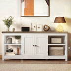 Moasis Farmhouse 59 TV Stand Entertainment Center with Storage Shelves for TVs up to 65-inch