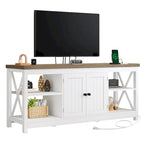Moasis Farmhouse 59 TV Stand Entertainment Center with Storage Shelves for TVs up to 65-inch