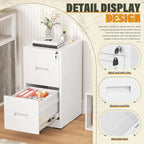 2 Drawer Vertical File Cabinet with Lock for Home Office