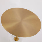 Round End Table with Marble Base, Circular Accent Living Room or Bedside Side Table