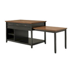 Eleanor Two-Tone Antique Finish Extendable Kitchen Island with 3 Drawers by iNSPIRE Q Classic