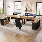 63 Corner Executive Computer Desk and Mobile File Cabinet Set for Home Office