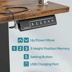 Electric Standing Desk Height Adjustable Computer Desk with Storage and Monitor Stand
