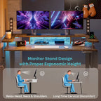 Electric Standing Desk Height Adjustable Computer Desk with Storage and Monitor Stand