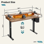 Electric Standing Desk Height Adjustable Computer Desk with Storage and Monitor Stand