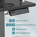 Electric Standing Desk Height Adjustable Computer Desk with Storage and Monitor Stand