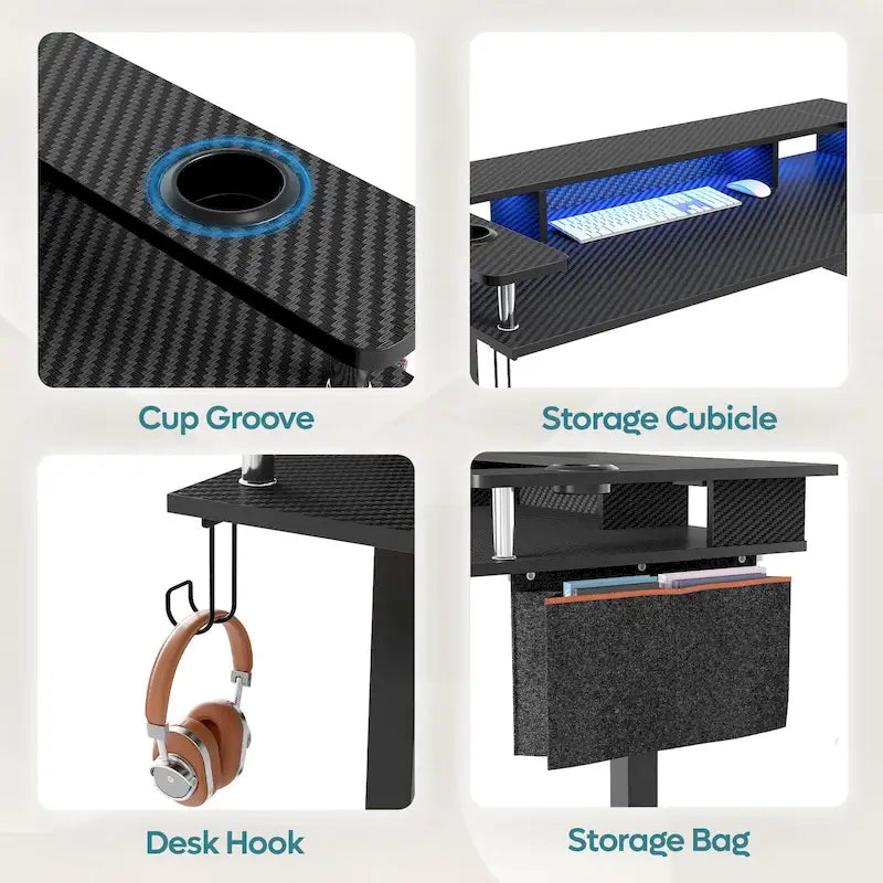 Electric Standing Desk Height Adjustable Computer Desk with Storage and Monitor Stand