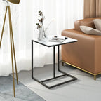 Sintered Stone Sofa Side Table End Table Sofa C Table for Living Room - 17.8x15.6x20.7inch