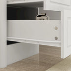 43.3W Makeup Vanity White Vanity Desk with Hidden Storage Shelves